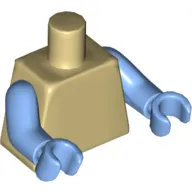 Torso, Medium Blue Arms and Hands [Plain]