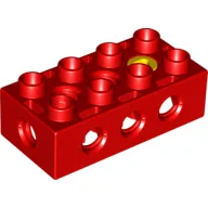 Duplo Toolo Brick 2 x 4 with Holes on Sides and Top and 1 Screw in Top