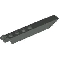 Hinge Plate 1 x 8 Locking with Angled Side Extensions, Rounded Plate Underside, 9 Teeth