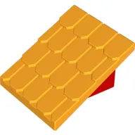Duplo Roofpiece Slope 30 4 x 4 Shingled with a Red Base