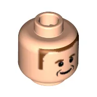 Minifig Head Rubens Barrichello, Brown Hair and Eyebrows Print