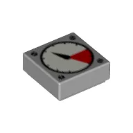 Tile 1 x 1 with White and Red Gauge Print