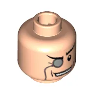 Minifig Head Penguin, Monocle, Slanted Eyebrows, Wide Grin Print [Blocked Open Stud]