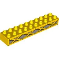 Duplo Brick 2 x 10 with Yellow Girders on Light Bluish Gray Print