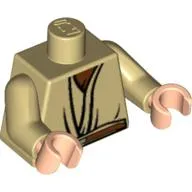 Torso Robe, Rumpled Opening, Brown Belt Print, Tan Arms, Light Nougat Hands