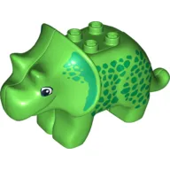 Duplo Dinosaur Triceratops Adult with Green Spots Print