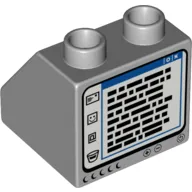 Duplo Brick 2 x 2 Slope 45° with Computer Screen Print