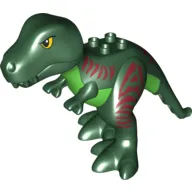 Duplo Dinosaur Tyrannosaurus Rex Adult Large with Dark Red Stripes Print