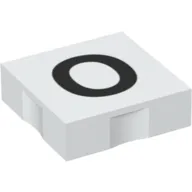 Duplo Tile 2 x 2 with Capital 'O' Print