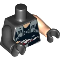 Torso, Odd Arms, Shirt, Torn and Bandaged Midriff Print, Left Light Nougat Arm, Right Black Arm, Black Hands