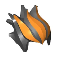 Hair Spiked Top with Orange Streaks Print