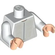 Torso Jumpsuit with Silver Chest Panel Print, White Arms, Light Nougat Hands