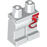 Hips and White Legs with Red Dragon Tail Print