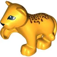 Duplo Animal Leopard Cub with Raised Paw and Spots Print
