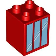 Duplo Brick 2 x 2 x 2 with Window 3 Pane Print