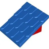 Duplo Roofpiece Slope 30 4 x 4 Shingled with a Red Base