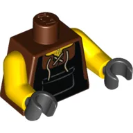 Torso Apron and Front Lace Up Shirt Print (Blacksmith), Yellow Arms, Black Hands