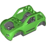 Duplo Toolo Car Chassis with Bright Green Body and Dark Bluish Gray Interior
