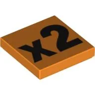 Tile 2 x 2 with Black 'x2' Print