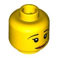 Minifig Head Nurse, Thin Eyebrows, Crooked Smile, Pale Pink Lipstick and White Pupils Print
