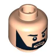 Minifig Head Asoka, Full Beard, Thick Eyebrows Print