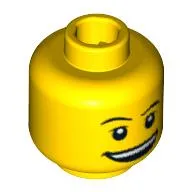 Minifig Head Diver, Dual Sided, Thin Eyebrows, Open Smile / Surprised Print [Blocked Open Stud]