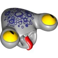 Minifig Head Special, Alien with Tongue and Yellow Eyes, Dark Purple Scales Print (Squidtron)