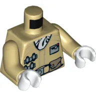 Torso Jacket with White Scarf and Tan Belt Print (Hoth Rebel), Tan Arms, White Hands