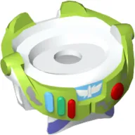 Minifig Neckwear Spacesuit with Lime Trim and Colored Buttons, Dirt Stains Print (Buzz Lightyear)