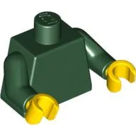 Torso, Dark Green Arms, Yellow Hands [Plain]
