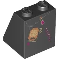 Brick Sloped 65° 2 x 2 x 2 with Frog Spells Book, Potion, and Mended Tear Print (Witch)