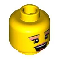 Minifig Head Pop Star, Pink Lips and Eye Shadow, Open Mouth and Beauty Mark Print