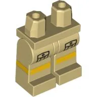 Hips and Tan Legs with Cargo Pockets Front and Yellow Stripes Print