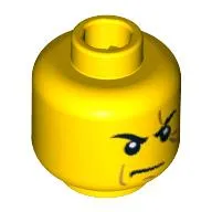 Minifig Head Kai, Stern Eyebrows, White Pupils, Frown, Scar Across Left Eye Print [Blocked Open Stud]