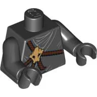 Torso Robe, Brown Rope, Gold Medallion and Black Undershirt Print, Black Arms and Hands