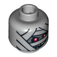 Minifig Head Pharaoh's Quest Mummy, Dual Sided, Bandaged Face with 2 Eyes / 1 Eye Print [Blocked Open Stud]