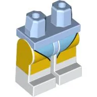 Hips and White Legs with Bright Light Blue Leotard, Yellow Legs Print