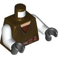 Torso Layered Shirt, Brown Belt Print (Saesee Tiin), White Arms, Black Hands