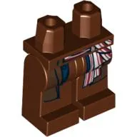 Hips and Reddish Brown Legs with Dark Brown Coat Tails, Blue Vest Tails and Red and White Sash Print