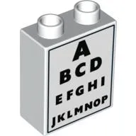 Duplo Brick 1 x 2 x 2 with Eye Chart Print
