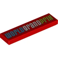 Tile 1 x 4 with 'Worldgrandprix' Print