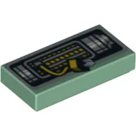 Tile 1 x 2 with Black, Silver and Yellow Cable Wrench Print