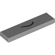 Tile 1 x 4 with Black Thin Curved Smile Print (The Queen)