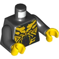 Torso Bare Chest, Muscles, Yellow Tribal Markings Print (Savage Opress), Black Arms, Yellow Hands