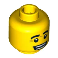 Minifig Head Lizard Man, Eyebrows, Wrinkles, White Pupils with Open Smile Print [Blocked Open Stud]