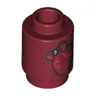 Brick Round 1 x 1 Open Stud with Human Heart Print