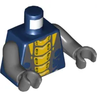 Torso Snake Stomach with Yellow and Dark Bluish Gray Scales Print (Slithraa), Dark Bluish Gray Arms and Hands