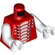 Torso Snake with White and Small Black Scales Print, White Arms and Hands