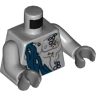 Torso Bare Chest with Marine Growth, Sash and Lobster on Back Print, Light Bluish Gray Arms, Dark Bluish Gray Hands