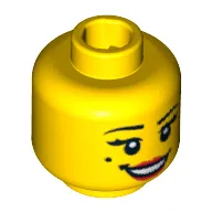 Minifig Head Flamenco Dancer, Open Smile Red Lips and Beauty Mark Print [Blocked Open Stud]